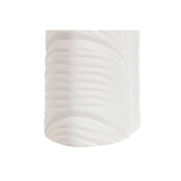 Home ESPRIT Vase Blanc Grès Tropical Feuille d'une plante 21 x 10 x 50 cm