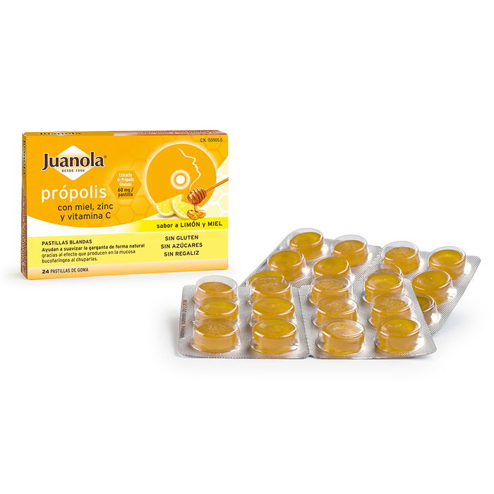 Juanola Gommes Propolis Miel Citron - 24 unités