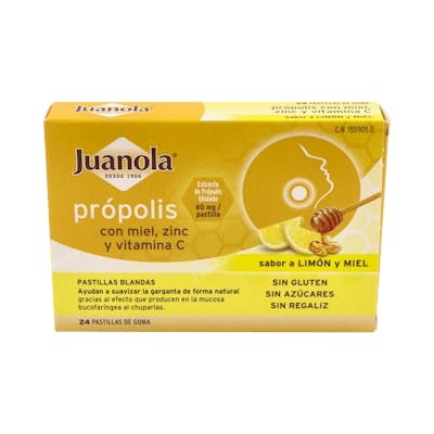 Juanola Propolis Gélifiés au miel et citron 24 unités