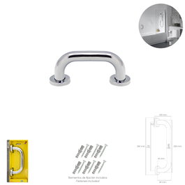 MAURER Barre d'appui chromé brillant 32 mm x 22 cm
