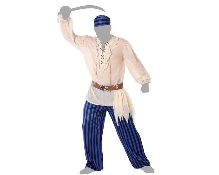 BigBuy Carnival Déguisement Pirate Bleu pour Homme BigBuy Carnival Déguisement Pirate Bleu pour Homme