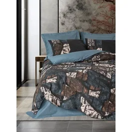 Parure de lit en coton renforcé Vert Pétrole - 1 housse de couette 220 x 240 cm + 2 taies d'oreiller 60 x 60 cm
