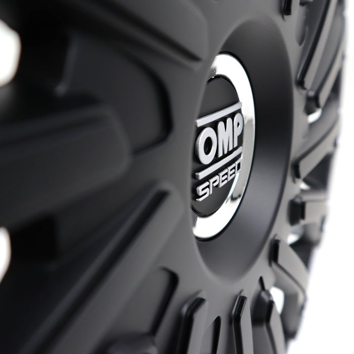 Omp OMPS07021312 Jeu De 4 Enjoliveurs Stinger 13 Pouces Noir-Argent ABS