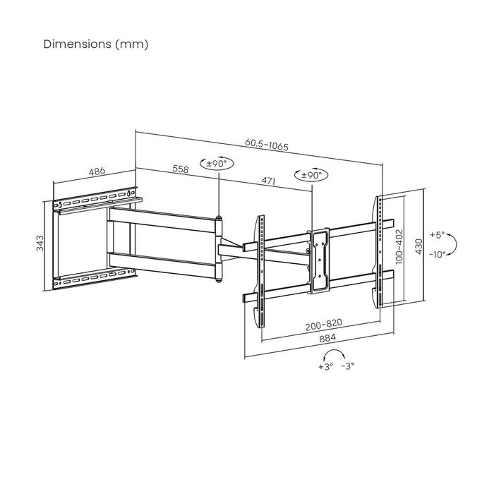 Support de TV Aisens WT80TSLE-419 43" 80"