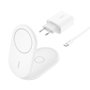 Belkin WIZ028VFWH Base de Charge Sans Fil Qi2 2-en-1 15W Pliable pour iPhone et AirPods - Blanc