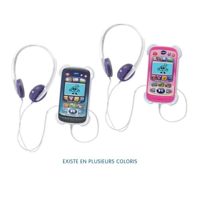 Vtech Baladeur Magic Light Rose - Baladeur musical interactif pour enfants de 3 à 6 ans, apprentissage des chiffres et lettres, écran animé, 3 jeux