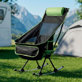 Chaise berçante de camping pliante 2 en 1 avec poche, coussin et sac de transport Trillow InnovaGoods