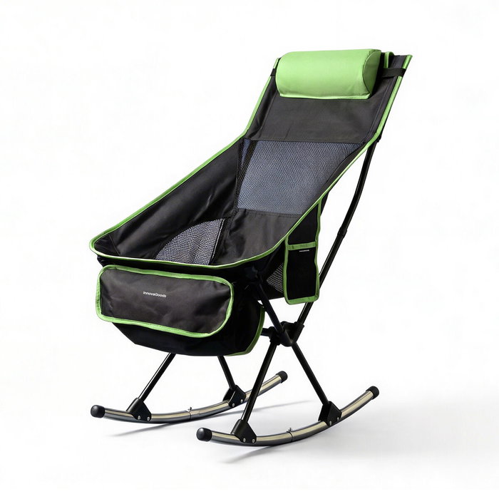 Chaise berçante de camping pliante 2 en 1 avec poche, coussin et sac de transport Trillow InnovaGoods