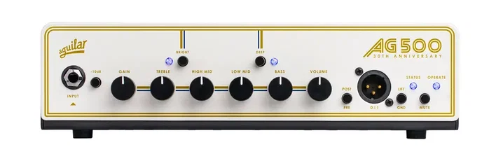 Aguilar Cabezal Bajo AG 500 V2 - 30 Aniversario - Sonorité Hi-Fi Dynamique Finition Or et Nacre