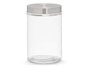 Vivalto Pot en Verre avec Couvercle en Acier 1,25L 11x17x11 cm Transparent (Set de 12)