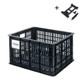 Basil Crate M avec plaque MIK 2.0, 29,5L, Noir