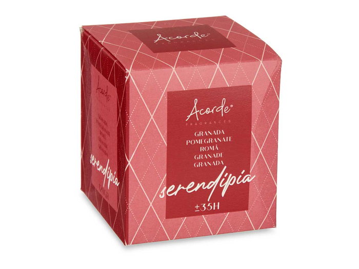 Acorde Bougie Verre 120g Grenade Rose 7x8x7cm (Set de 12)