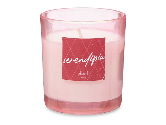 Acorde Bougie Verre 120g Grenade Rose 7x8x7cm (Set de 12)
