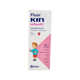 Kin FLUORKIN Bain de bouche anti-carie Enfant Fraise 500 ml