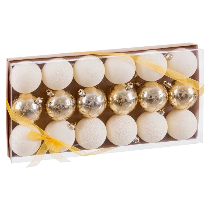 BigBuy Home Boules de Noël Doré Plastique Ø 6 cm (18 Unités) inevitable