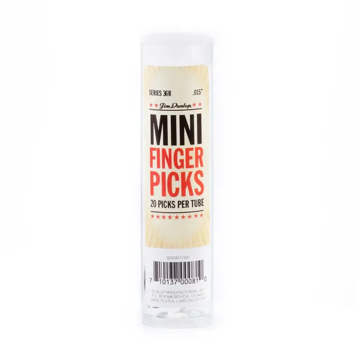 DUNLOP Pack de 20 médiators pour doigt Nickel Silver Mini .015 de 0,38 mm