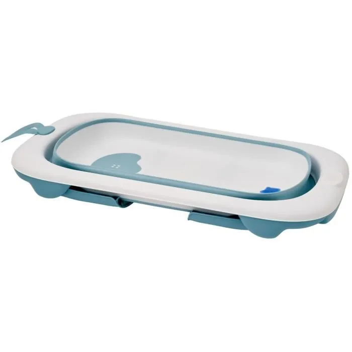 Thermobaby BALNÉA - Baignoire pliable compact pour bébé avec bouchon de vidange - Jusqu'à 18 mois - Bleu