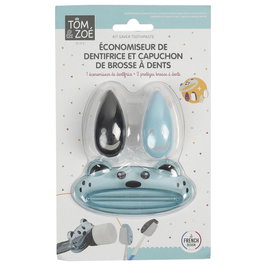 Tom et Zoe Kit de soins bucaux 3 pièces avec presse-dentifrice