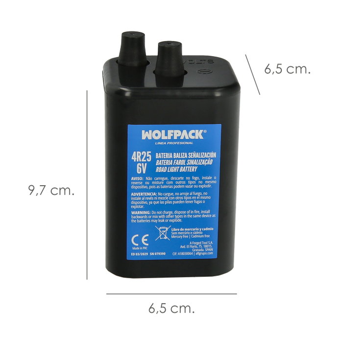 WOLFPACK LINEA PROFESIONAL Batterie pour balise de signalisation 6V