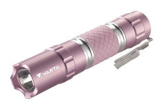 Varta 16617101421 Minilampe de poche en aluminium rose, spéciale fard à lèvres et lumière, fonctionne avec 1 pile AA