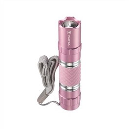 Varta 16617101421 Minilampe de poche en aluminium rose, spéciale fard à lèvres et lumière, fonctionne avec 1 pile AA