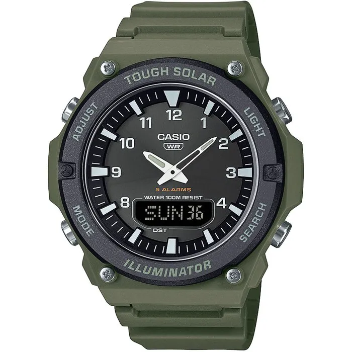 Casio AQ-S820W Montre Homme Vert Solaire Ana-Digital Bracelet Résine Étanche 10 Bars Casio AQ-S820W Montre Homme Vert Solaire Ana-Digital Bracelet Résine Étanche 10 Bars