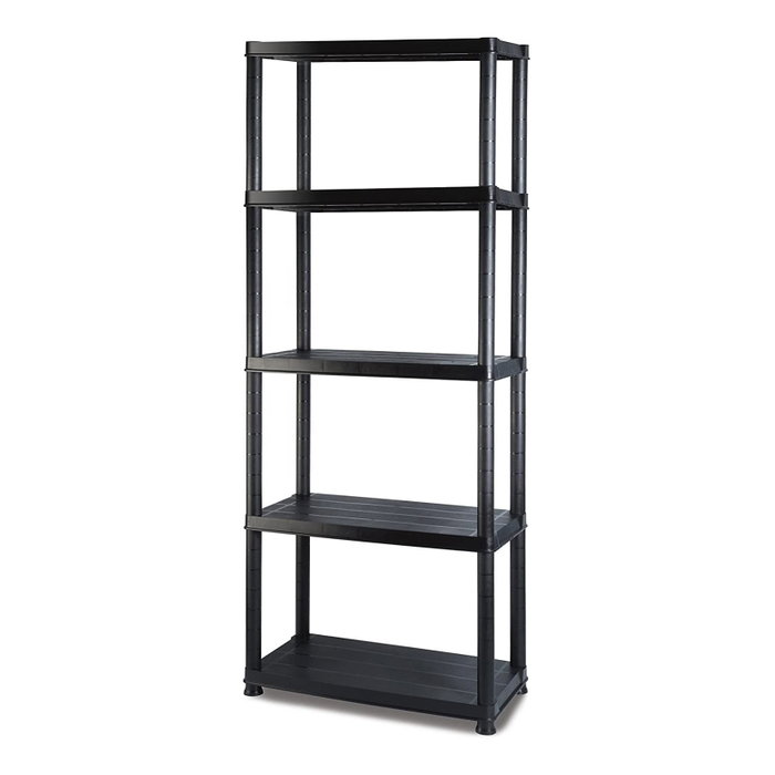 Marbueno Étagère 5 étagères Plastique Noir 61x31x171 cm Jardin Intérieur Extérieur 10538