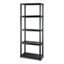 Marbueno Étagère 5 étagères Plastique Noir 61x31x171 cm Jardin Intérieur Extérieur 10538