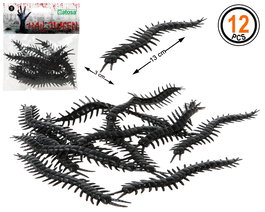 Accessoires de fête - Lot de 12 centipèdes noirs réalistes de 13 cm pour décorations et déguisements Halloween