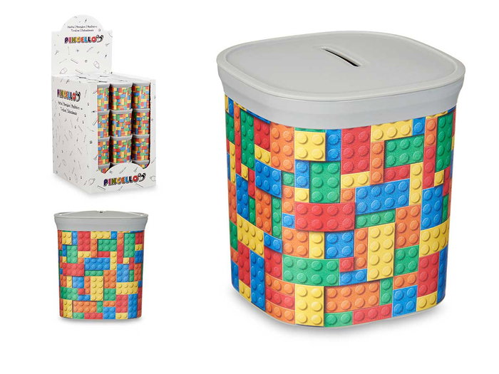 PINCELLO HUCHA PLASTICO CUADRADA SURT 2 PUZZLE Gris PINCELLO HUCHA PLASTICO CUADRADA SURT 2 PUZZLE Gris