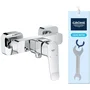 Grohe DICE - Mitigeur de douche mural chromé, technologie SilkMove, débit 5 l/min à 3 bars, installation QuickMount