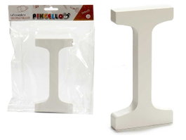 Pincello Lettre I en Bois Blanc 1,8 x 15 cm Décoration Murale (Set de 12)
