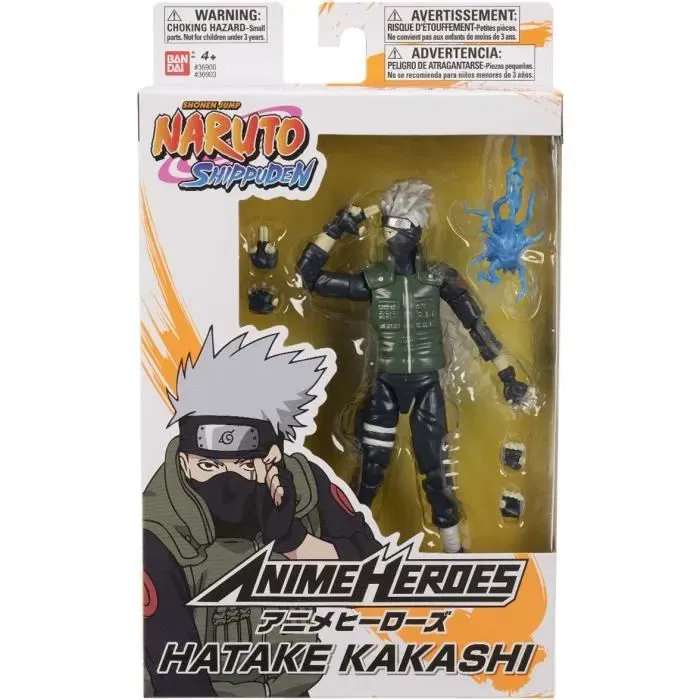 Bandai Figurine Anime Heroes Kakashi Hatake 17 cm - Naruto Shippuden avec 16 points d'articulation