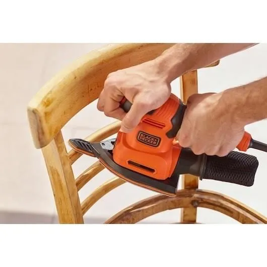 Black+Decker Multiponceuse Filaire 200W BEW200K-QS - Auto-Agrippant Accessoires - Vitesse Automatique