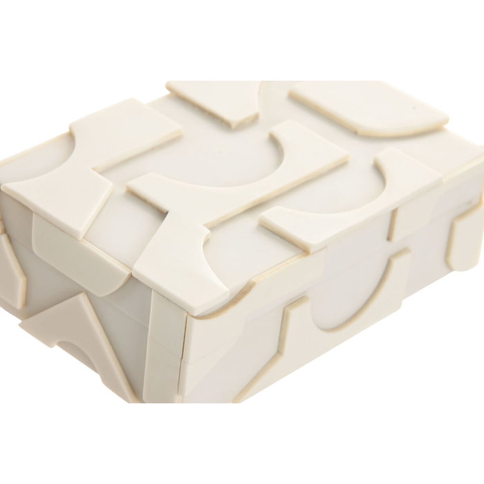 Boîte à bijoux Home ESPRIT Blanc Résine Os 18 x 13 x 7,5 cm (2 Pièces)