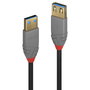 Lindy - Rallonge câble USB 3.2 Gen 1 Type A vers A Anthra Line, 5 Gbit/s, 2 m, contacts plaqués or, triple blindage, cuivre étamé
