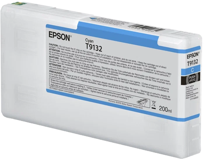 Epson T9132 Cartouche d'encre Cyan 200 ml C13T913200 Epson T9132 Cartouche d'encre Cyan 200 ml C13T913200