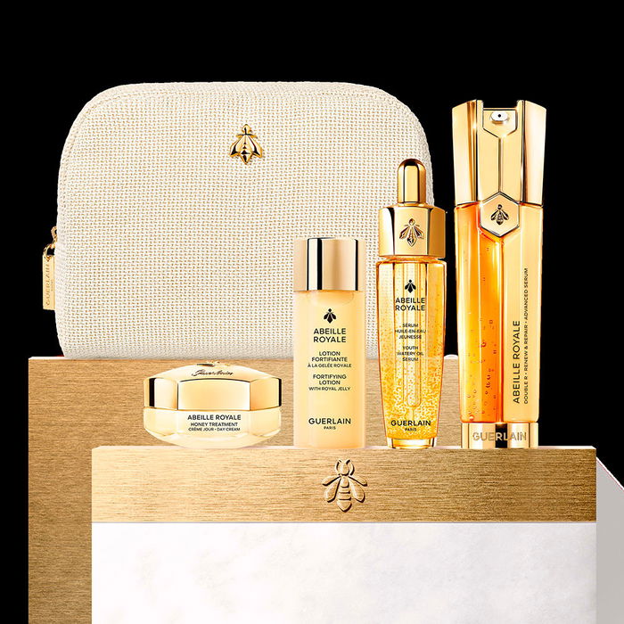 Guerlain - Sérum Double R Renew & Repair Coffret 5 Pièces - Soin Riche en Gelée Royale, AHA, PHA et Miel Blanc