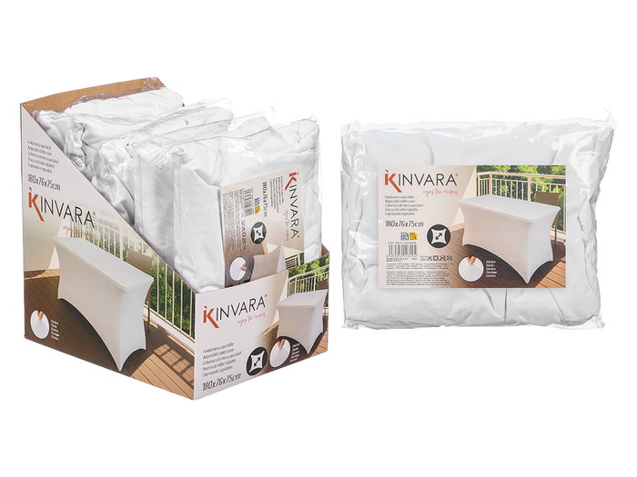 Kinvara Housse de Table Réglable Blanche 29x6x23 cm (Set de 12)