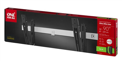 One For All WM6621 Support mural TV inclinable ULTRA SLIM pour téléviseurs de 32 à 84 pouces, inclinaison ±15°