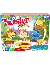 Hasbro Twister Junior - Version Multilingue, Jeu de Société Évolutif pour Enfants dès 3 Ans, Tapette Double Face, 2 à 4 Joueurs