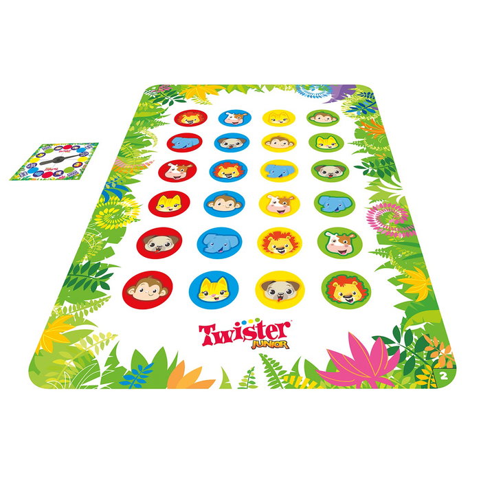 Hasbro Gaming Twister Junior F7478 - Jeu 2 en 1 avec Safari d'Animaires et Fiesta Salvaje, Version Enfant, Pour Âge +3 Ans