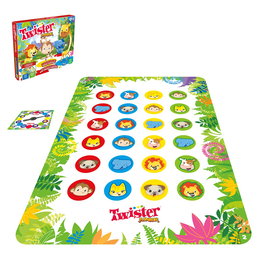 Hasbro Gaming Twister Junior F7478 - Jeu 2 en 1 avec Safari d'Animaires et Fiesta Salvaje, Version Enfant, Pour Âge +3 Ans