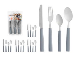 Kinvara Set de 16 Couverts avec Porte-couverts Gris 38x7x5 cm Acier Inoxydable (Set de 6)