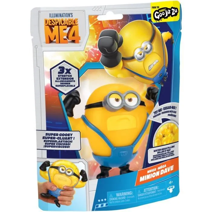 Figurine Goo Jit Zu Dave 13cm - Moi Moche et Méchant 4 - Minion étirable et écrasable