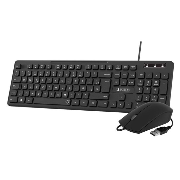 Subblim Cssk01 Combo Clavier AZERTY + Souris USB Silencieux Ergonomic Business Subblim Cssk01 Combo Clavier AZERTY + Souris USB Silencieux Ergonomic Business