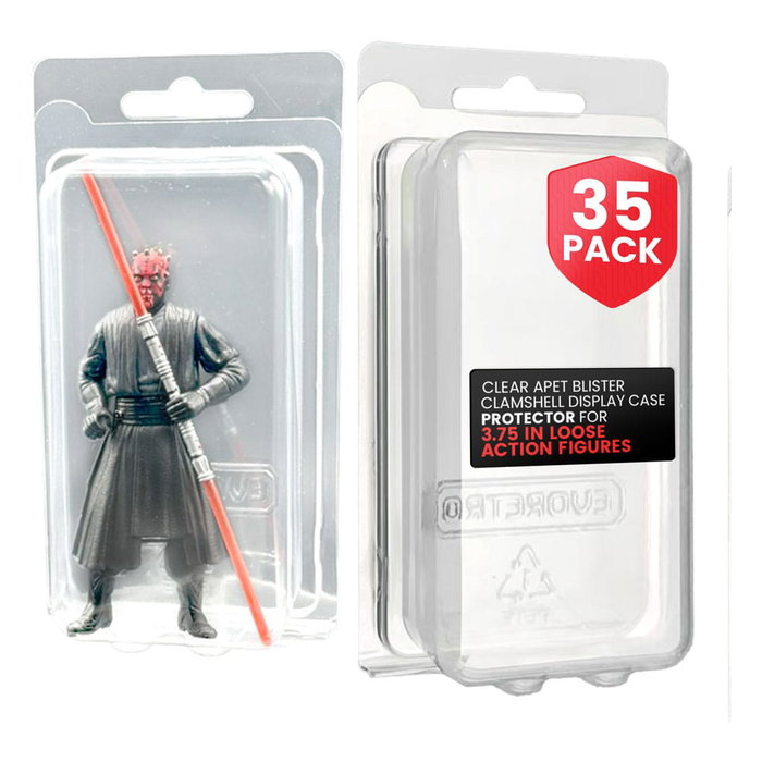 Pack 35 boîtes de protection Clamshell en PET pour figurines articulées XL Pack 35 boîtes de protection Clamshell en PET pour figurines articulées XL
