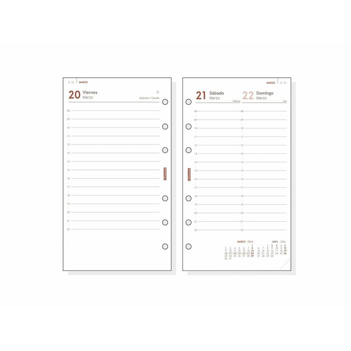 Recharge pour agenda Finocam OPEN R498 2026 9,1 x 15,2 cm
