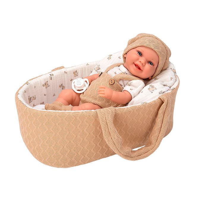 Muñecas Arias Poupée Elegance Babyto Marron avec Nacelle et Sac