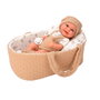 Muñecas Arias Poupée Elegance Babyto Marron avec Nacelle et Sac